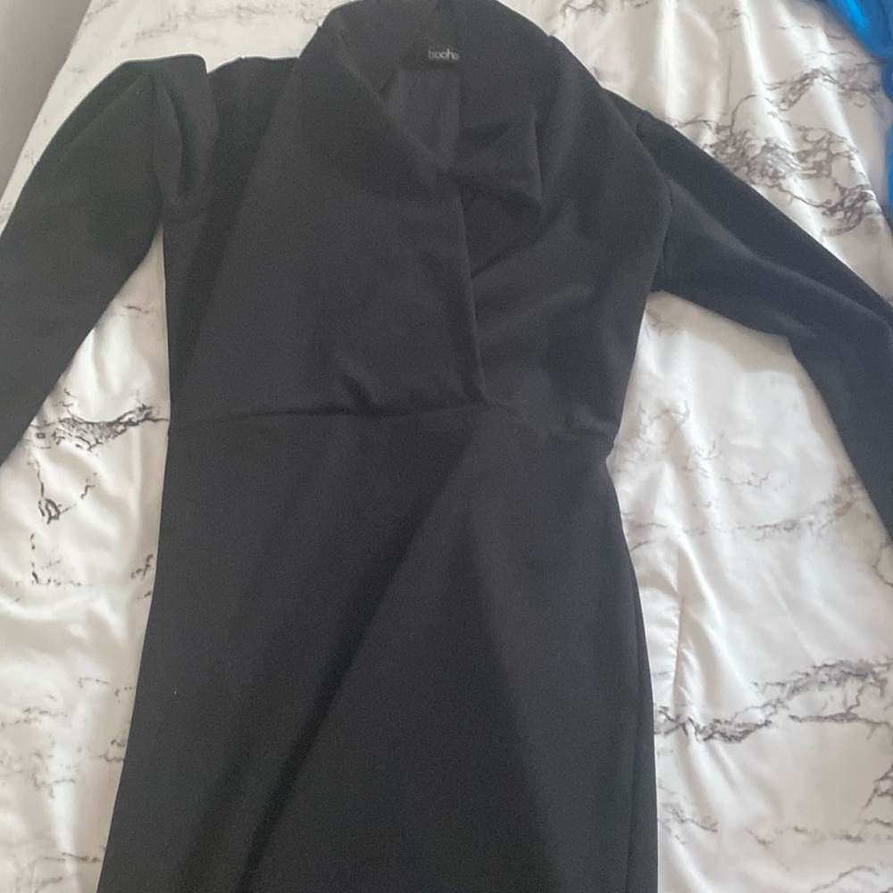 Modest midi black dress